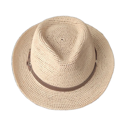 Virkad Raffia Panama Hatt brätte 5-6cm