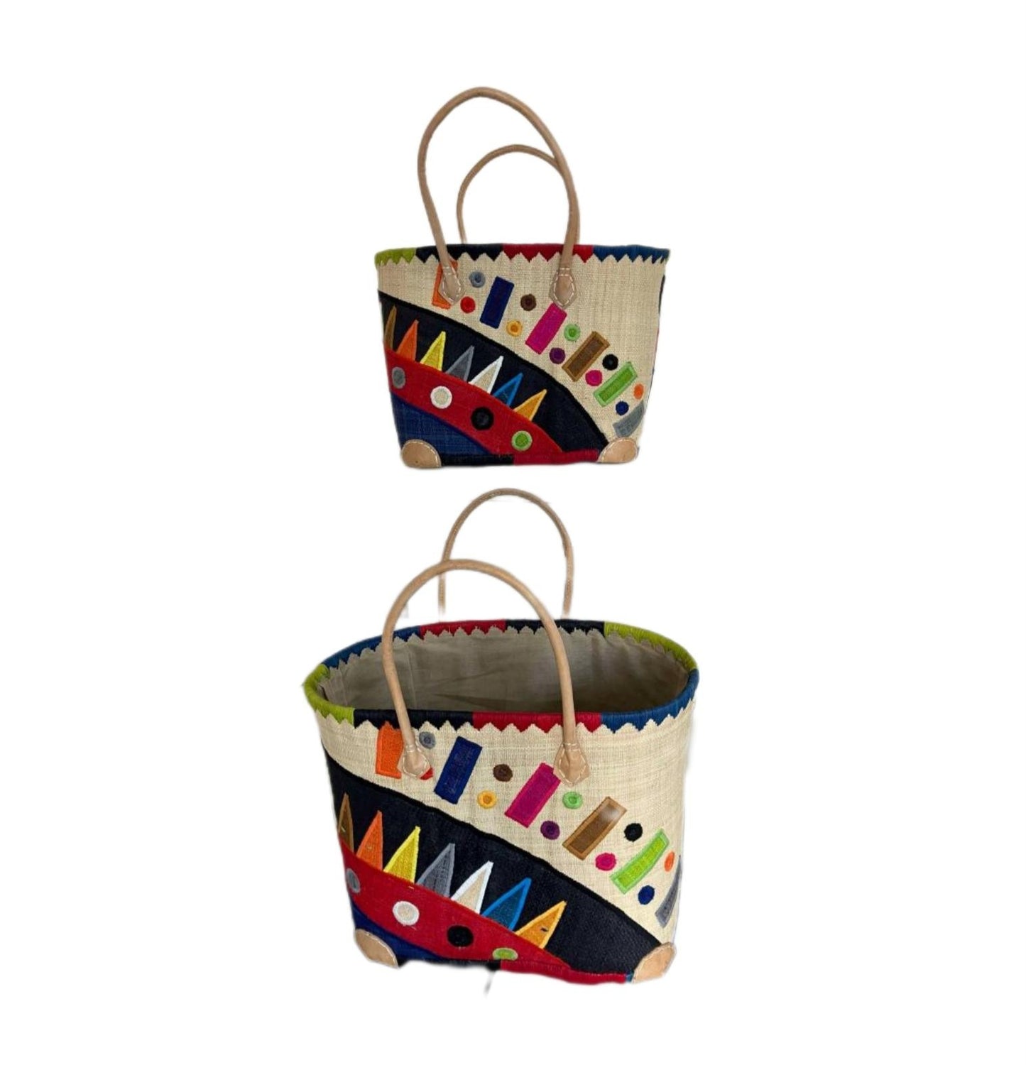 ARAVOLA broderade korgväskor