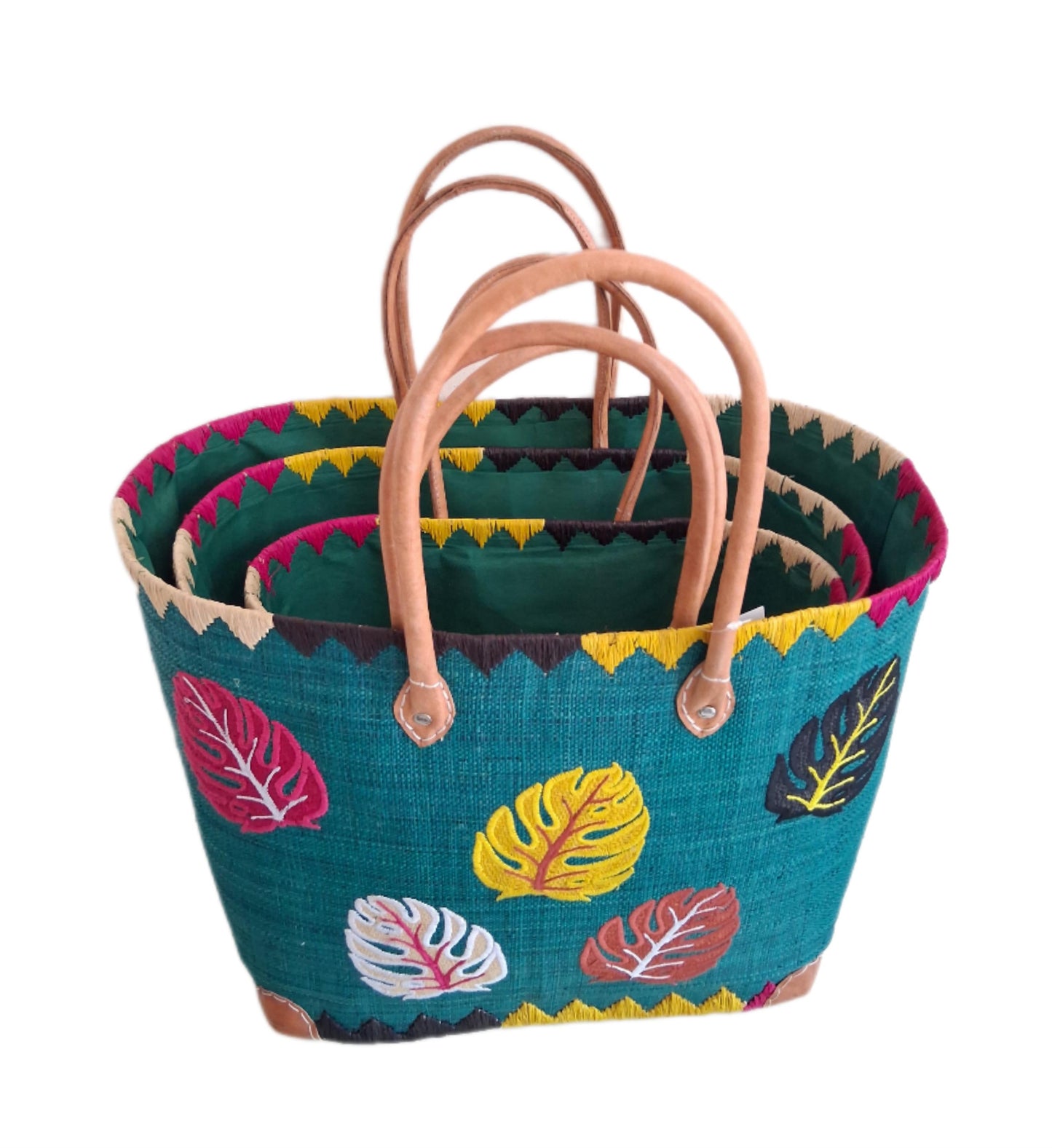 ARAVOLA broderade korgväskor
