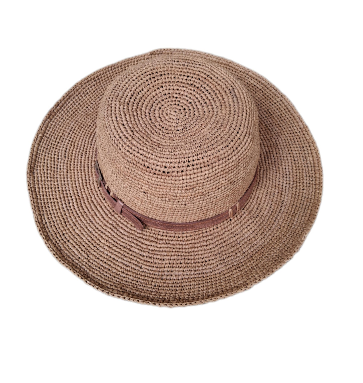 Laury virkad raffia Hatt brätt 7