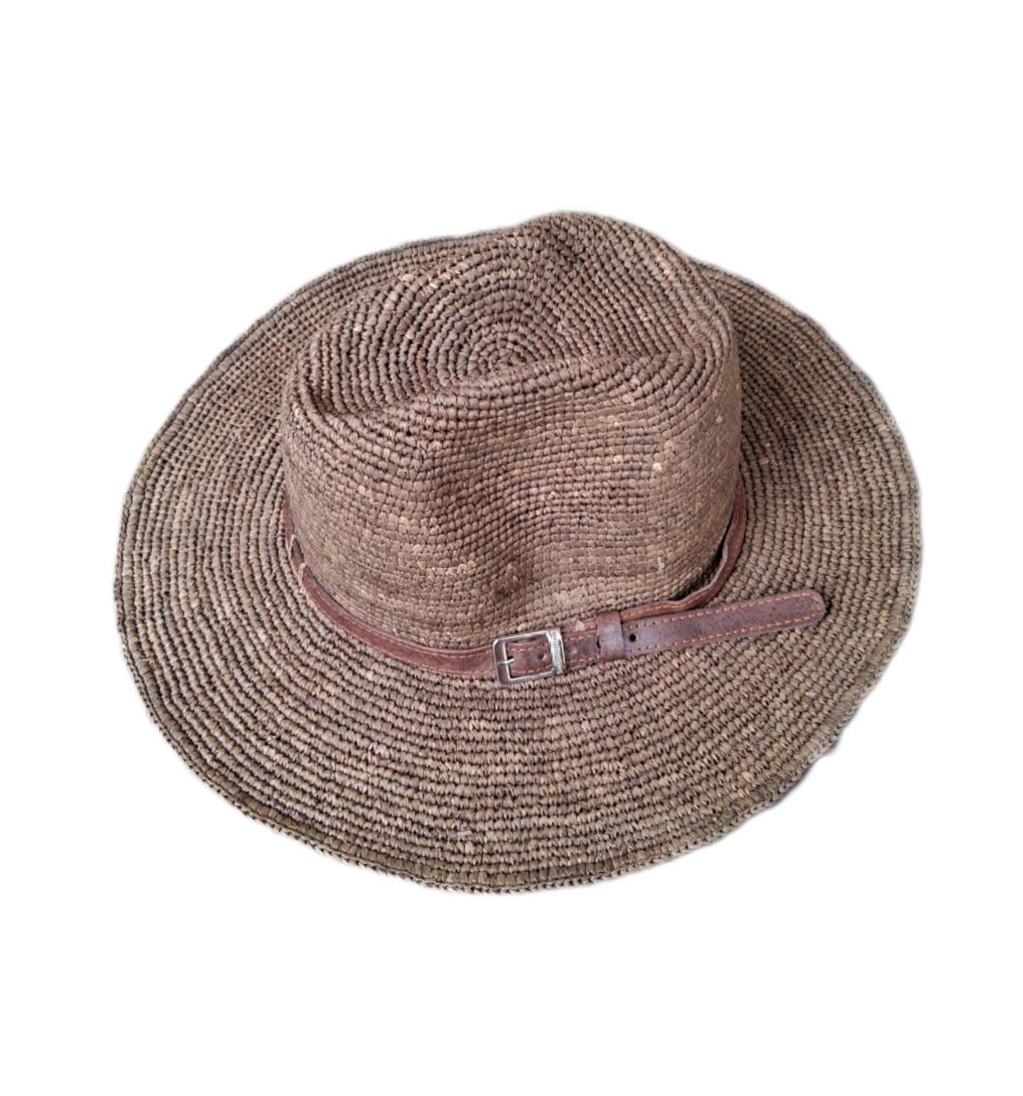 Virkad Raffia Panama Hatt brätt > 7cm