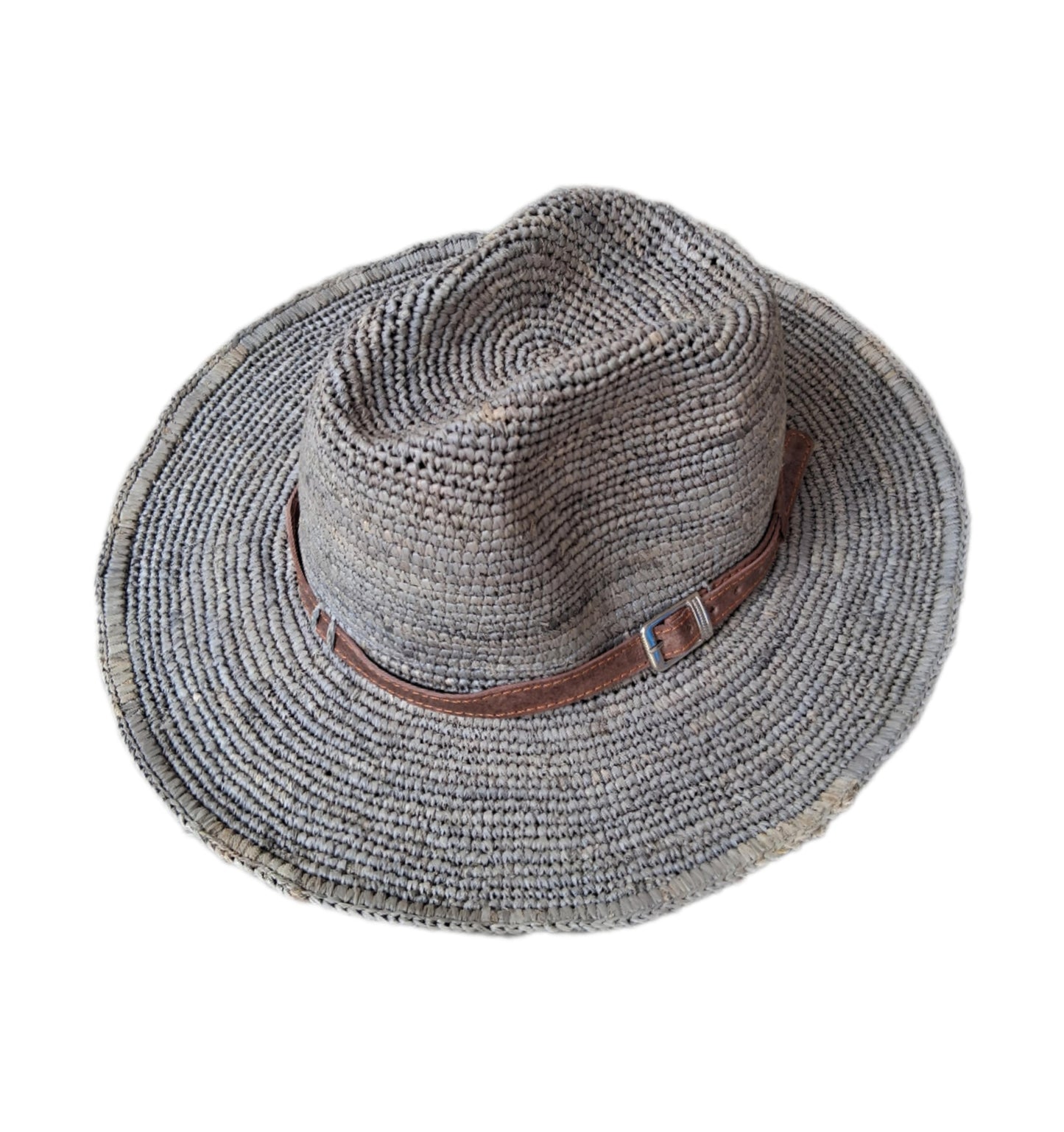 Virkad Raffia Panama Hatt brätt > 7cm