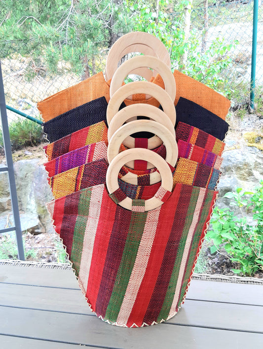 Trapets handväska raffia