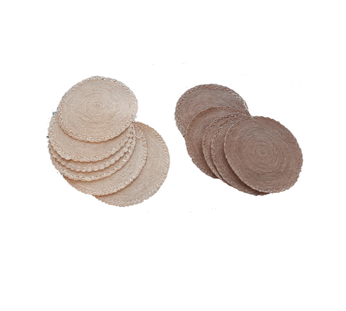 Bordstablett -underlägg Virkad raffia