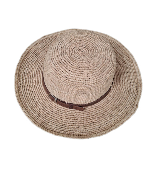 Laury virkad raffia Hatt brätt 7