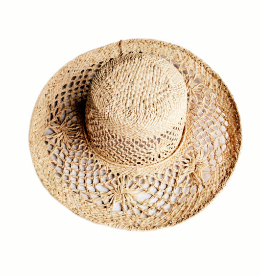 Flätad Raffia chapeau Soleil
