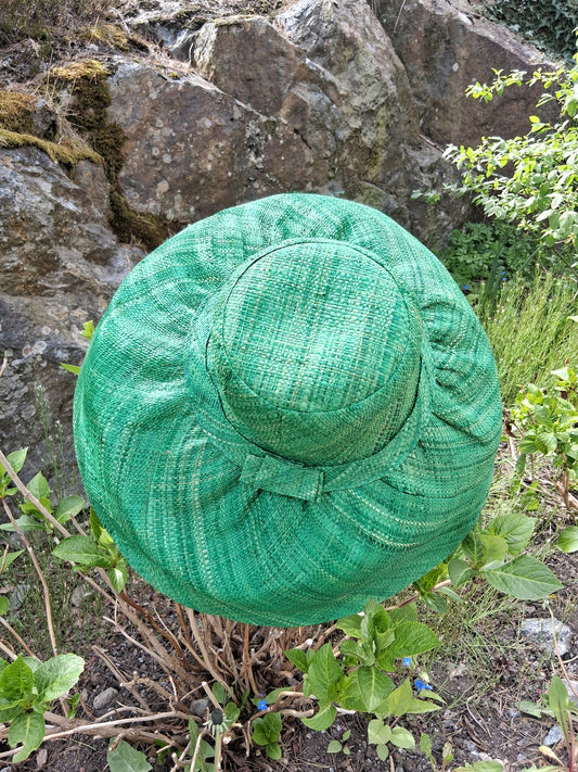 Stor kant flättad raffia solhatt